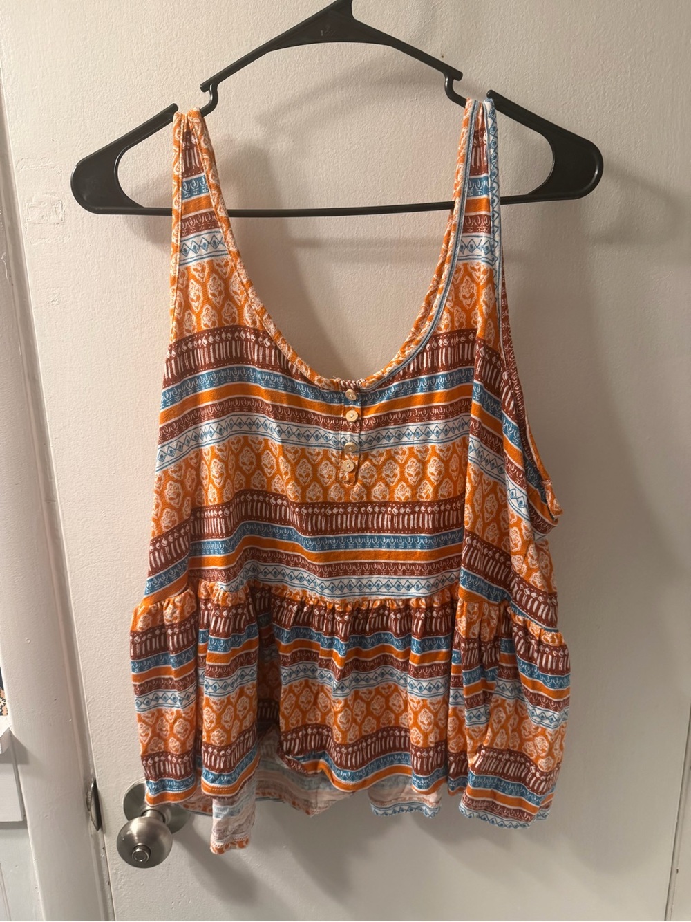 torrid Orange, Blue & Brown Patterned Sleeveless Tank